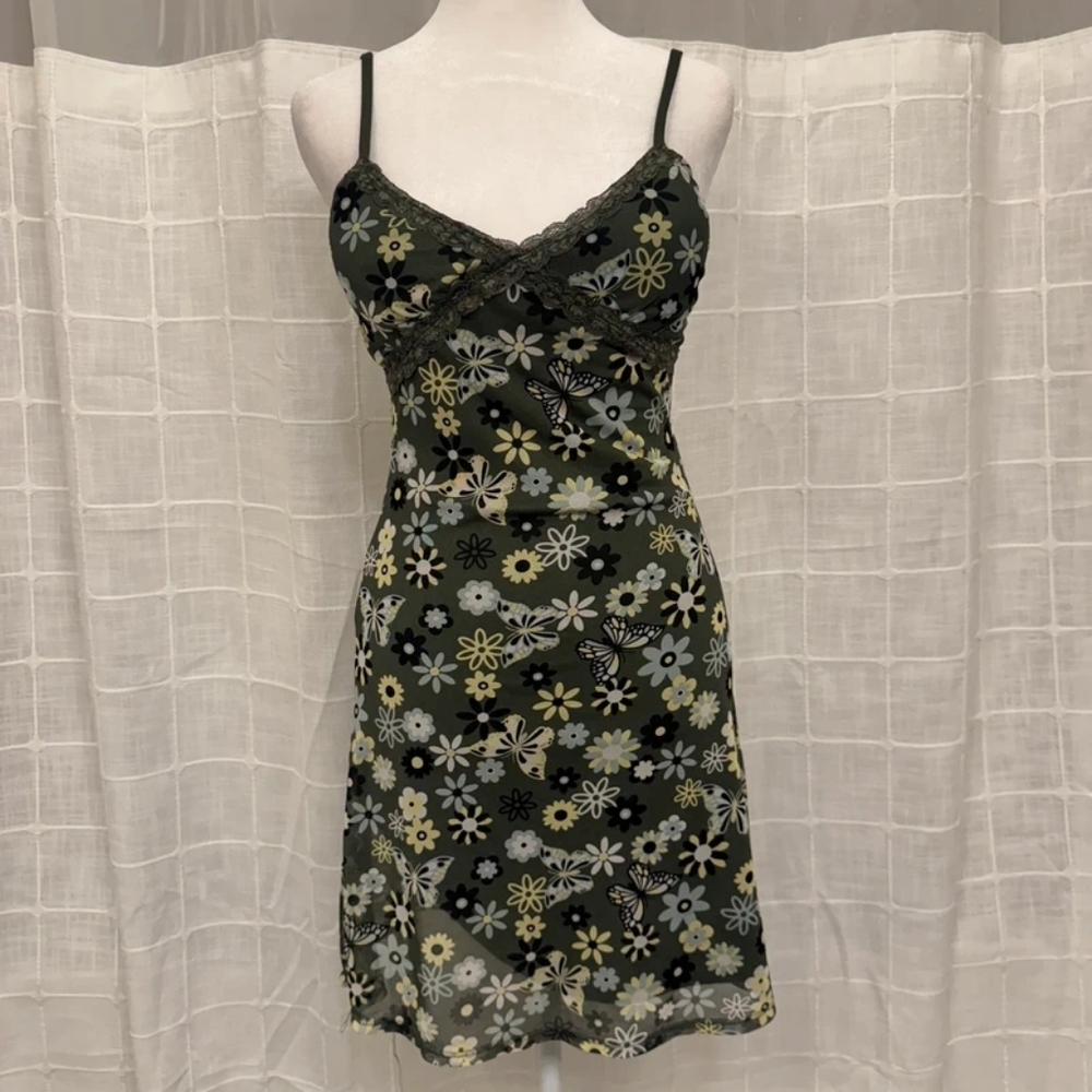 No Boundaries Floral Midi Dress - Black and Green